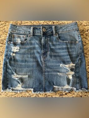 American Eagle Denim Mini Skirt Size 10